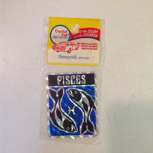 Vintage NOS Prismatix Decal Crystal Cal Blue Pisces