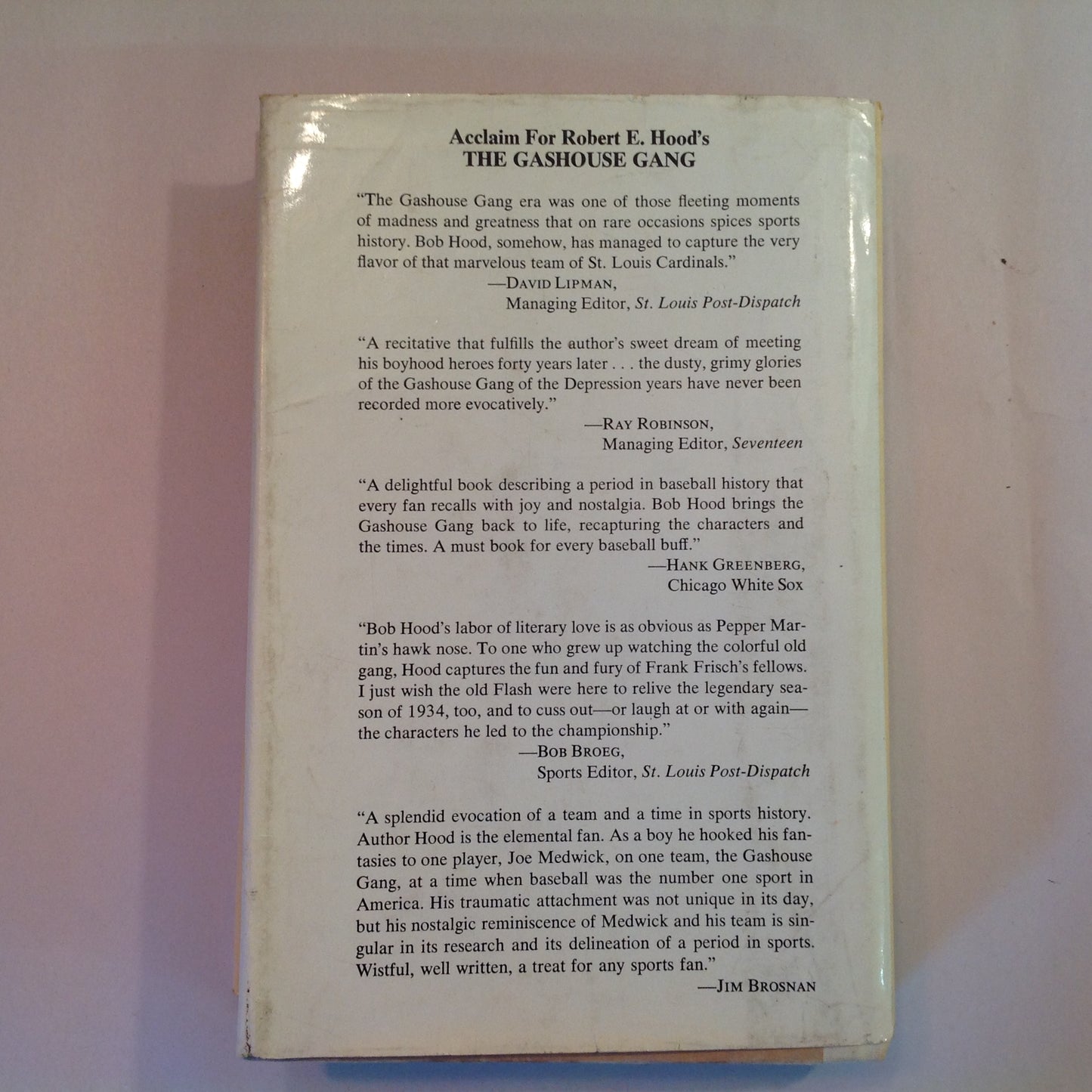 Vintage 1976 Hardcover The Gashouse Gang: The Incredible Madcap St. Louis Cardinals of 1934 Robert E Hood