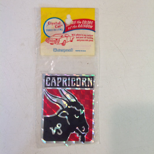 Vintage NOS Prismatix Decal Crystal Cal Red Capricorn