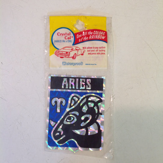 Vintage NOS Prismatix Decal Crystal Cal Blue Aries