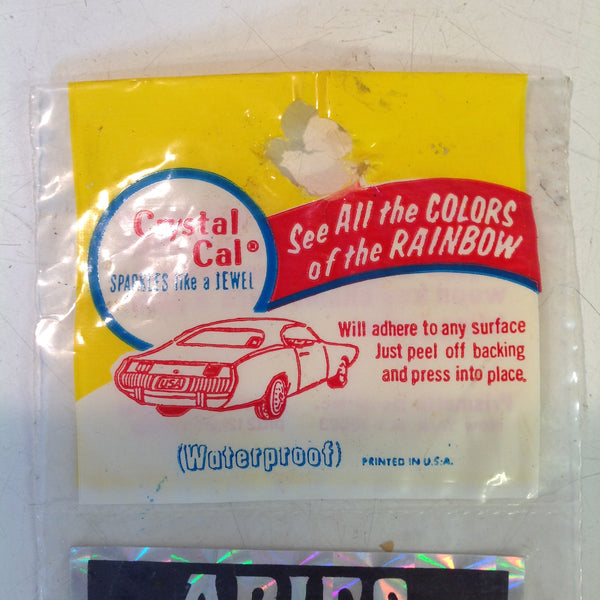 Vintage NOS Prismatix Decal Crystal Cal Blue Aries