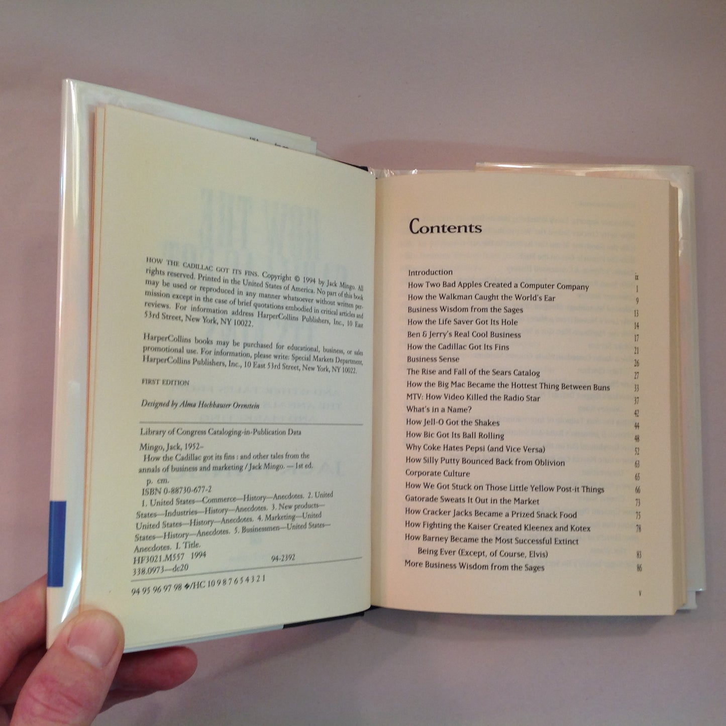 Vintage 19994 Hardcover How the Cadillac Got Its Fins and Other Tales From the Annals of Business and Marketing Jack Mingo First Edition