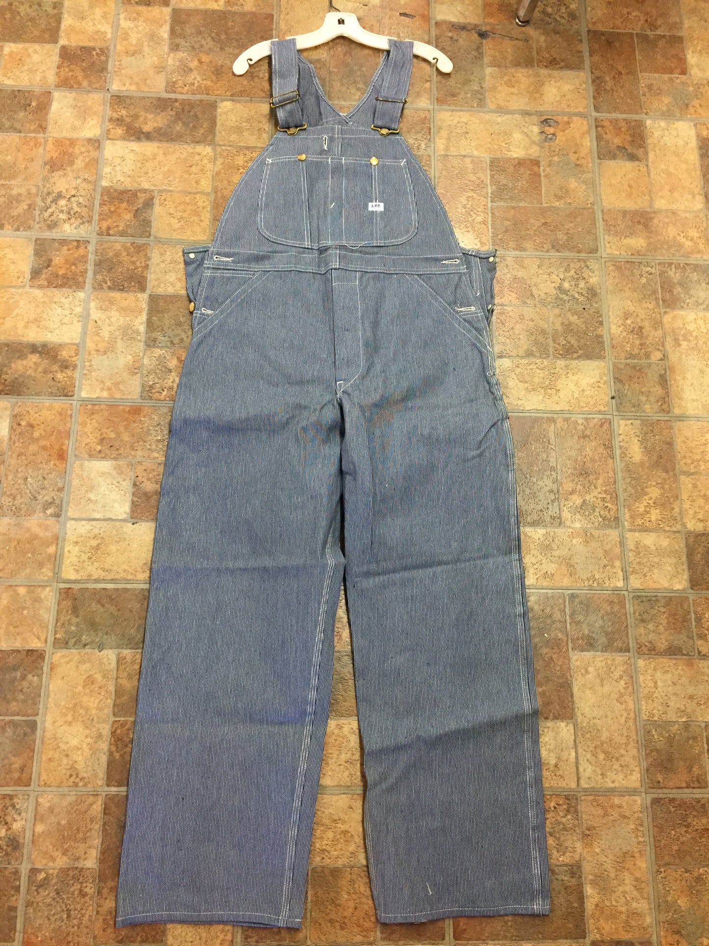 Vintage 1960's NOS Lee Denim Work Overall Hickory Stripe Union Made Sanforized NWT (New with Tags)