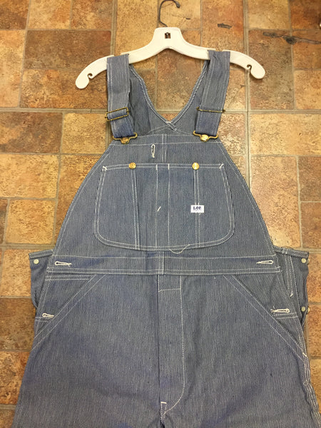 Vintage 1960's NOS Lee Denim Work Overall Hickory Stripe Union Made Sanforized NWT (New with Tags)