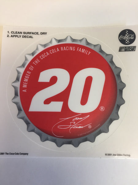 Cool 2001 NASCAR #20 Tony Stewart Coca Cola Stickers NOS Decal