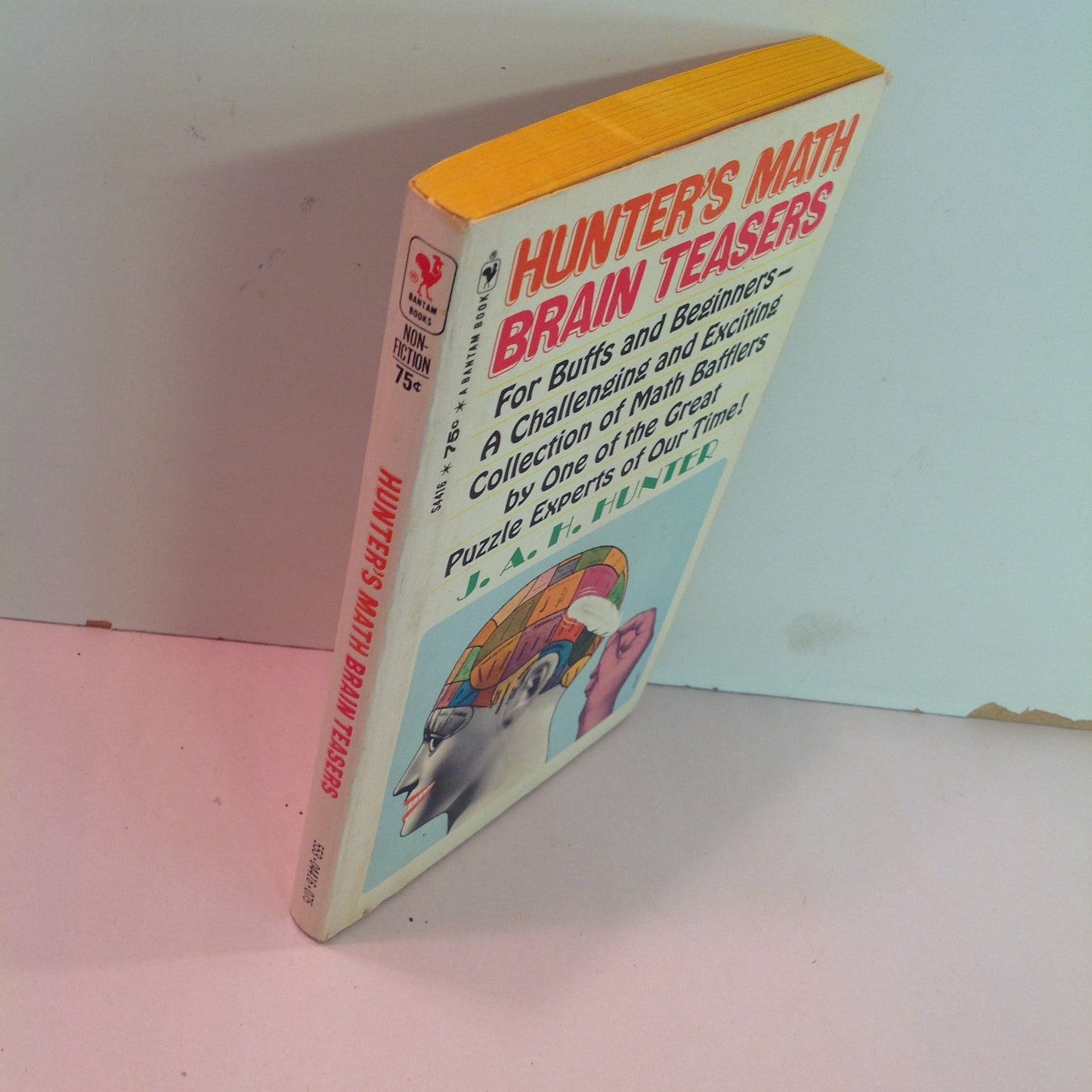 Vintage 1969 Mass Market Paperback Hunter's Math Brain Teasers J A Hunter Bantam