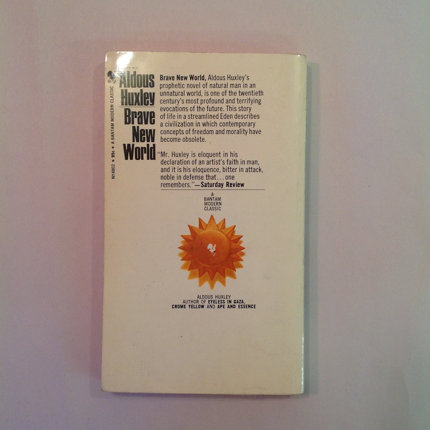 Vintage 1968 Mass Market Paperback Brave New World Aldous Huxley Bantam Modern Classic