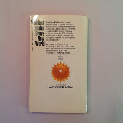 Vintage 1968 Mass Market Paperback Brave New World Aldous Huxley Bantam Modern Classic