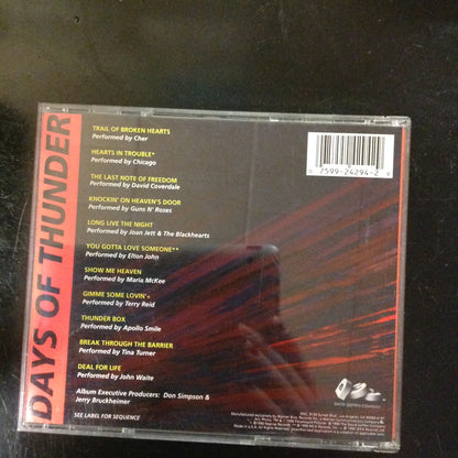 CD Music From The Motion Picture Days Of Thunder Tom Cruise 924294-D2 Movie Soundtrack