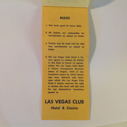 Vintage Mid Century Las Vegas Club Matchbooks and Coupon Book Mini Souvenir Set