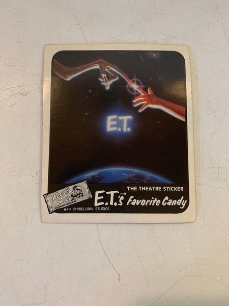 Vintage 1982 ET The Theater Sticker NOS Reese's Pieces Universal Studios Movie