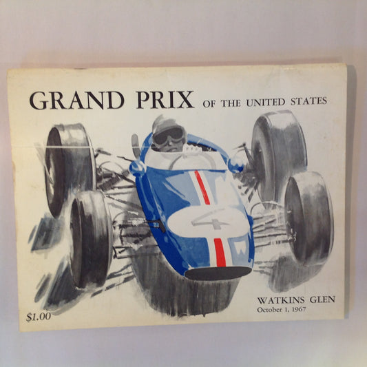 Vintage October 1 1967 Grand Prix of the United States Watkins Glen New York Program