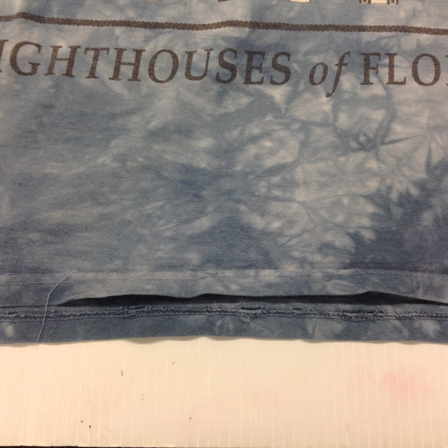 Souvenir Slate Blue Cloudy Tie-Dye T-Shirt Lighthouses of Florida