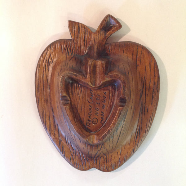 Vintage Treasure Craft Souvenir Movieland Wax Museum Apple Shaped Fruit Motif Tray