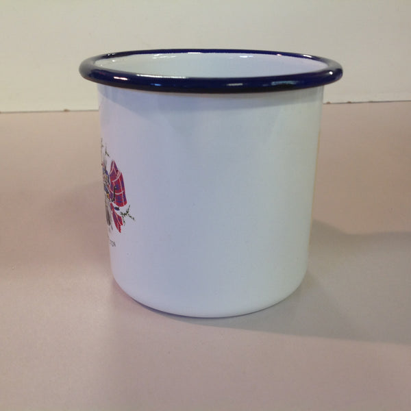 Vintage Gradi 11 ca Enamelware Whiskey Mug Scottish Clan Hamilton The Famous Grouse Finest Scotch Whisky