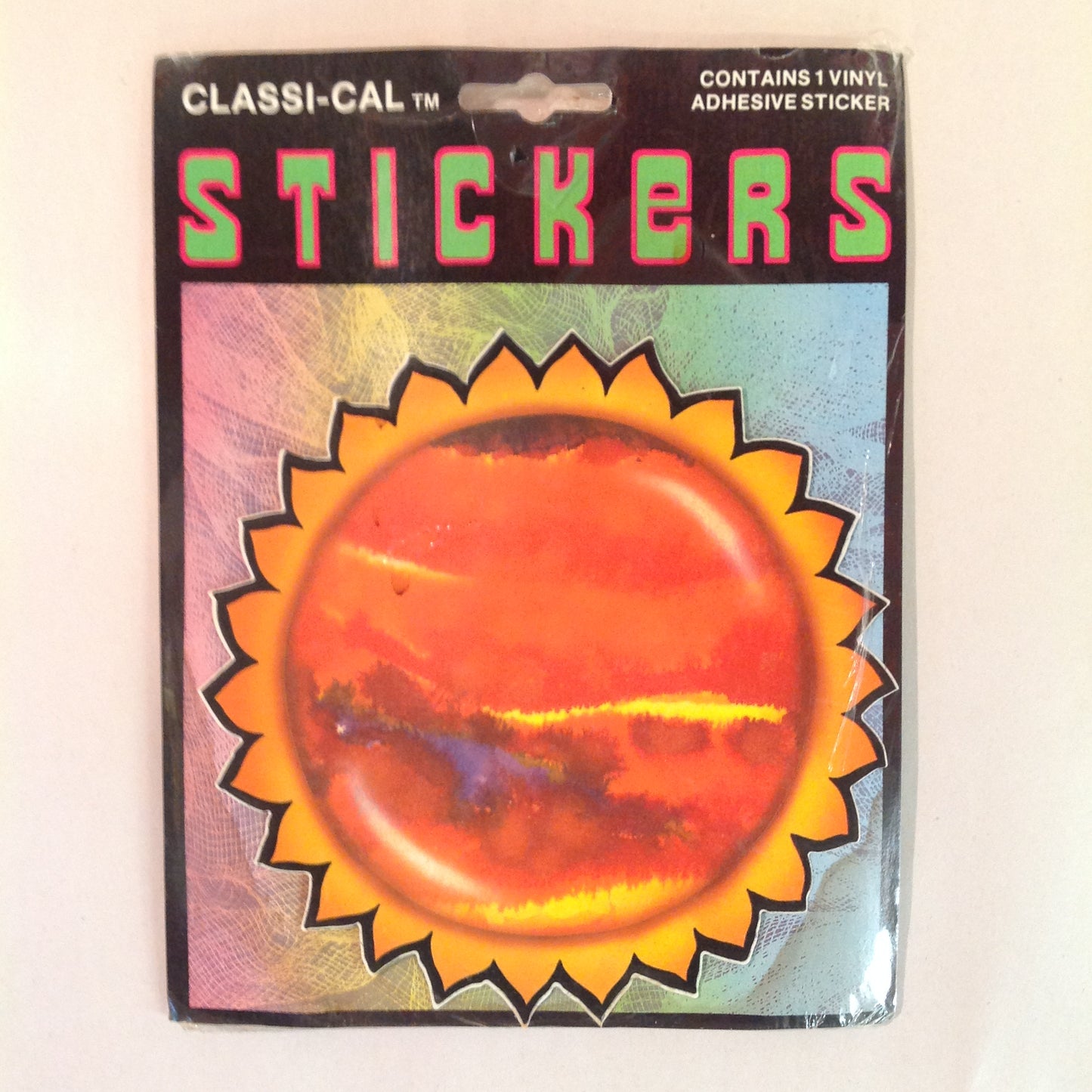 Vintage 1990's NOS Classi-Cal Vinyl Adhesive Sticker Burning Sun