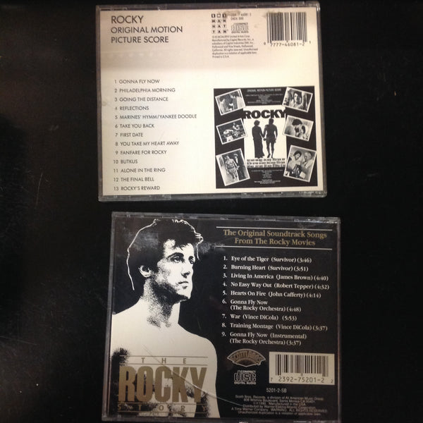 PAIR CD's Rocky The Rocky Story 5201-2-sb CDP7460812 Motion Picture Score Soundtrack Movie
