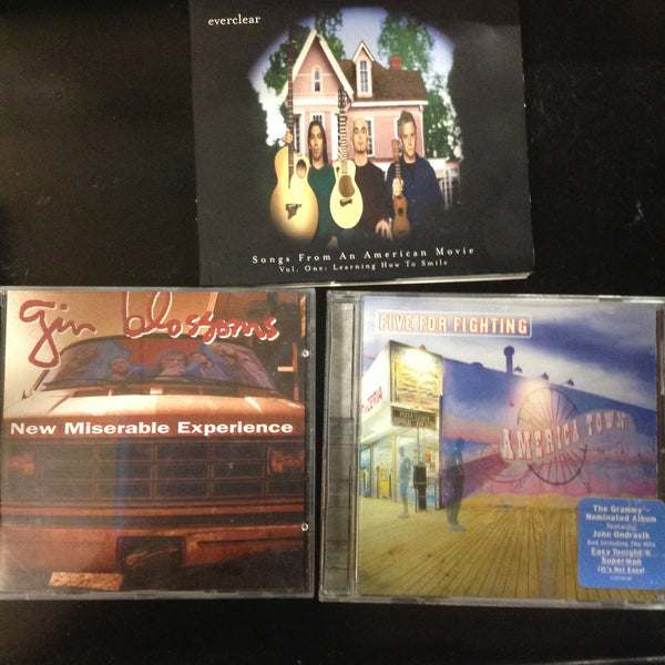BARGAIN CD's Set 3 Disc  Everclear Songs From AN American Movie Vol. One Learning How to Smile, Five For Fighting America Town, Gin Blossoms New Miserable Experience CK63759 75021540312 CDP724349706125