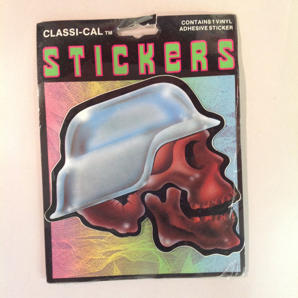 Vintage 1990's NOS Classi-Cal Vinyl Adhesive Sticker Trooper Helmet Skull