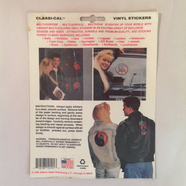Vintage 1990's NOS Classi-Cal Vinyl Adhesive Sticker Rasta Stripe Skull in Shades