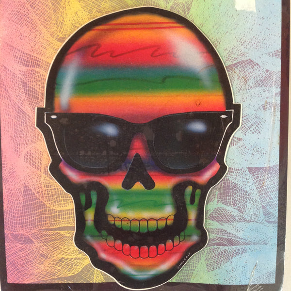 Vintage 1990's NOS Classi-Cal Vinyl Adhesive Sticker Rasta Stripe Skull in Shades