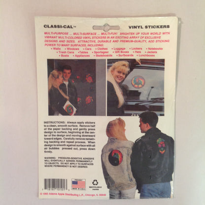 Vintage 1990's NOS Classi-Cal Vinyl Adhesive Sticker Reverse Ball Cap Shades Goatee Skull