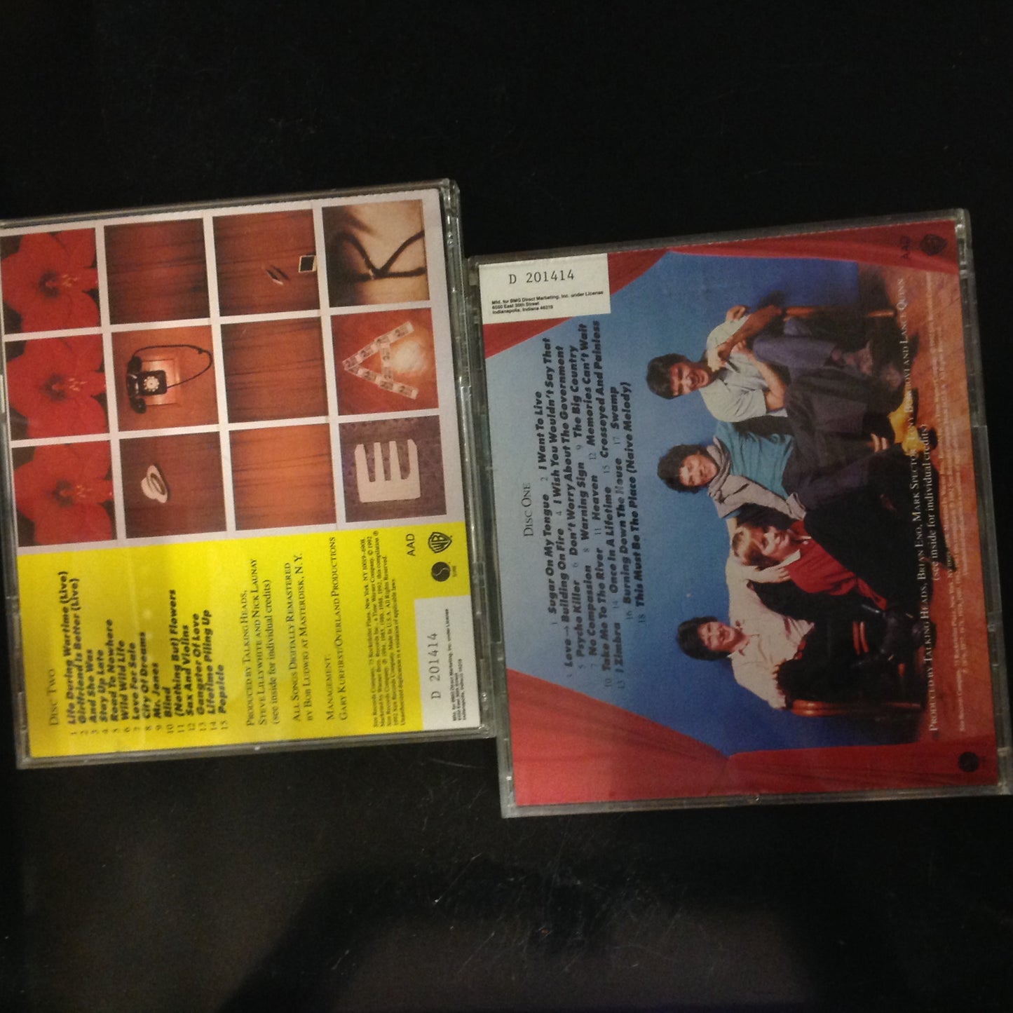 CD 2x 2 Disc Set The Talking Heads Sand in The Vaseline Greatest Hits Disc 1 and 2