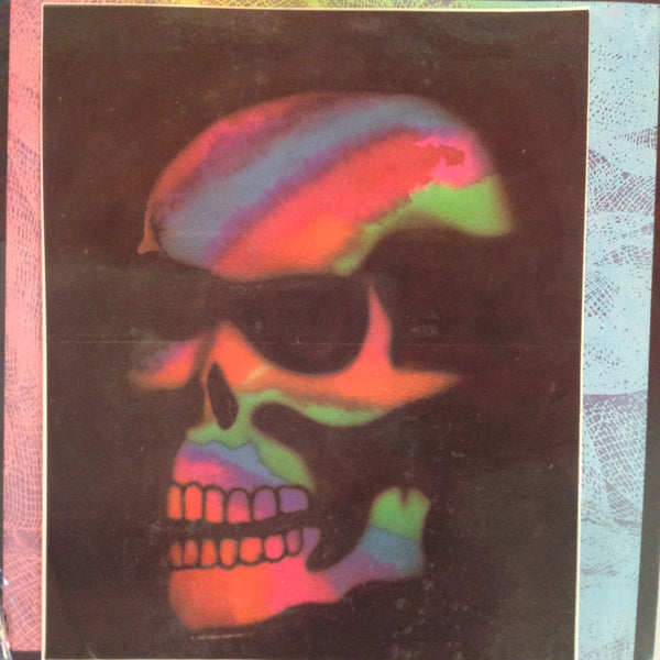 Vintage 1990's NOS Classi-Cal Vinyl Adhesive Sticker Negative Rainbow Skull
