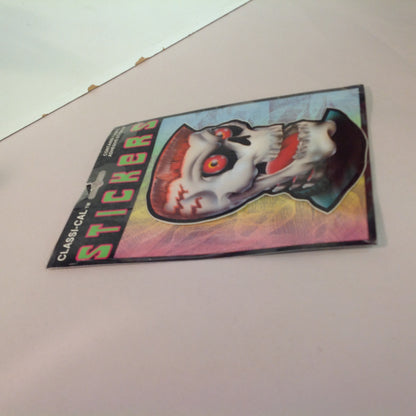 Vintage 1990's NOS Classi-Cal Vinyl Adhesive Sticker Red Eye Lightning Bolt Fade Haircut Skull