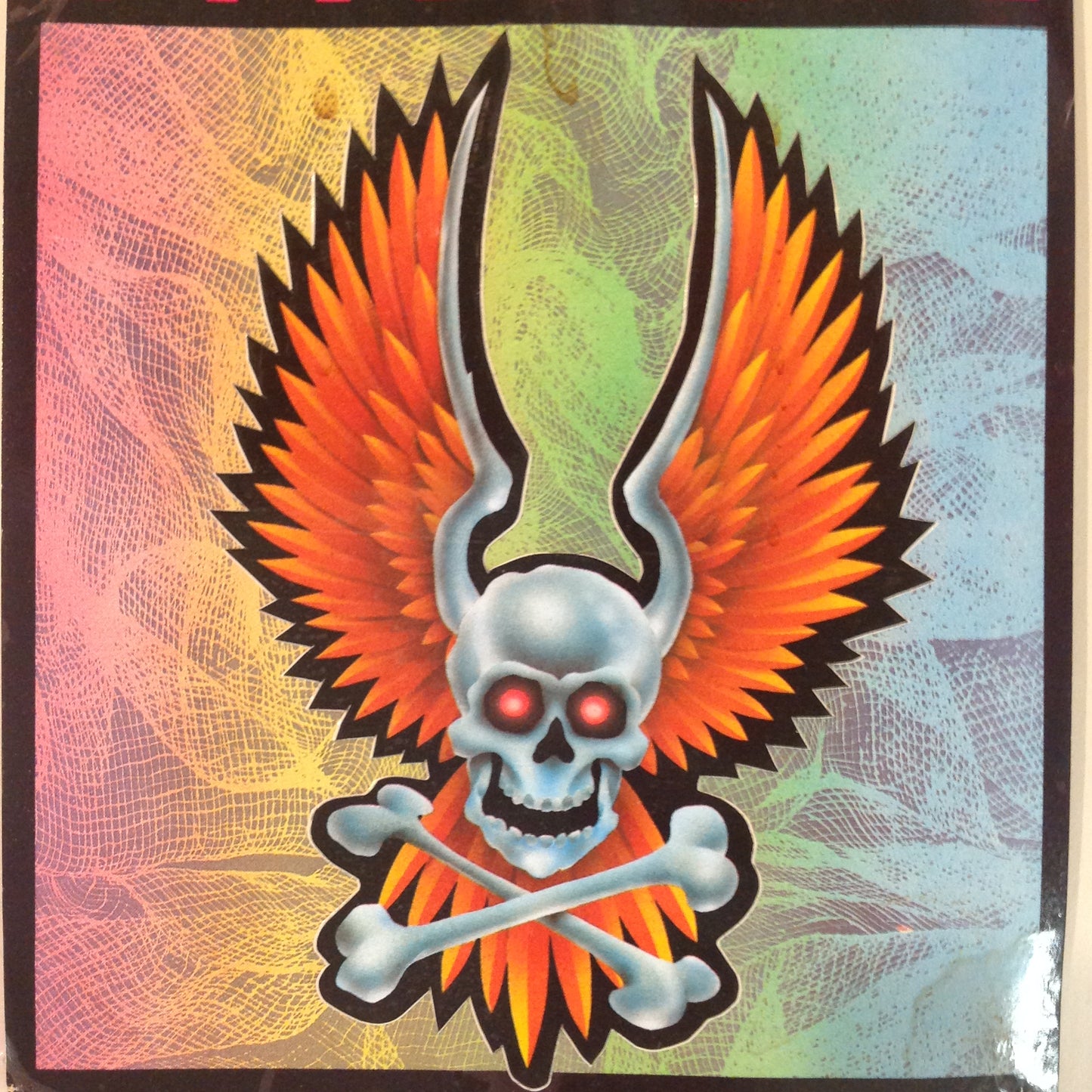 Vintage 1990's NOS Classi-Cal Vinyl Adhesive Sticker Winged Skull and Crossbones