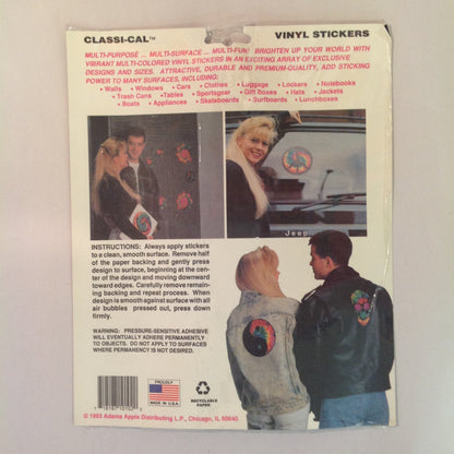 Vintage 1990's NOS Classi-Cal Vinyl Adhesive Sticker Van Art Blue Fairy Rainbow Wings