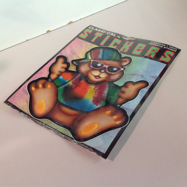 Vintage 1990's NOS Classi-Cal Vinyl Adhesive Sticker Rasta Deadhead Thumbs Up Teddy Bear in Shades