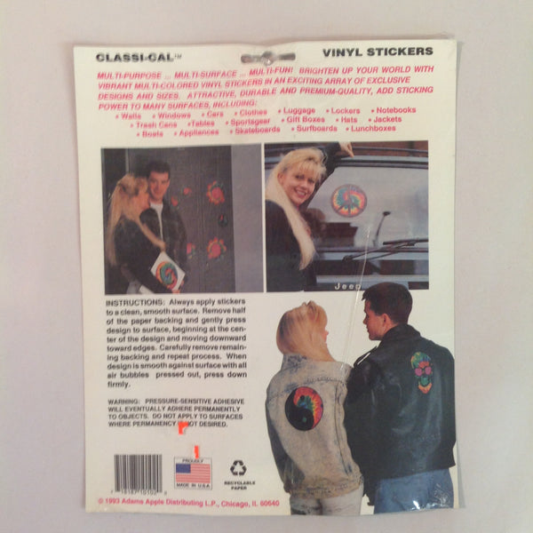 Vintage 1990's NOS Classi-Cal Vinyl Adhesive Sticker Rasta Deadhead Thumbs Up Teddy Bear in Shades