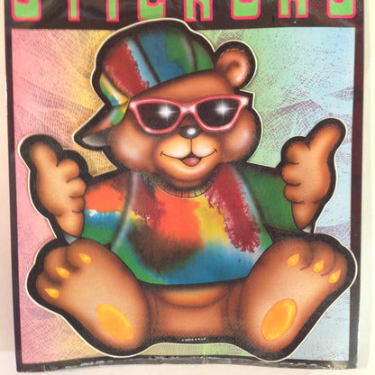 Vintage 1990's NOS Classi-Cal Vinyl Adhesive Sticker Rasta Deadhead Thumbs Up Teddy Bear in Shades