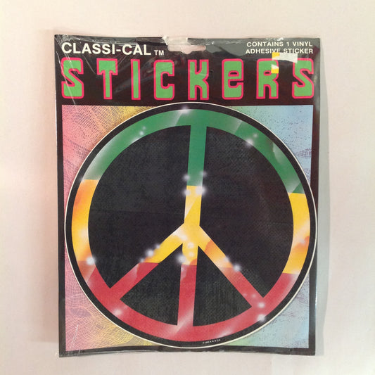 Vintage 1990's NOS Classi-Cal Vinyl Adhesive Sticker Rastafarian Peace Symbol