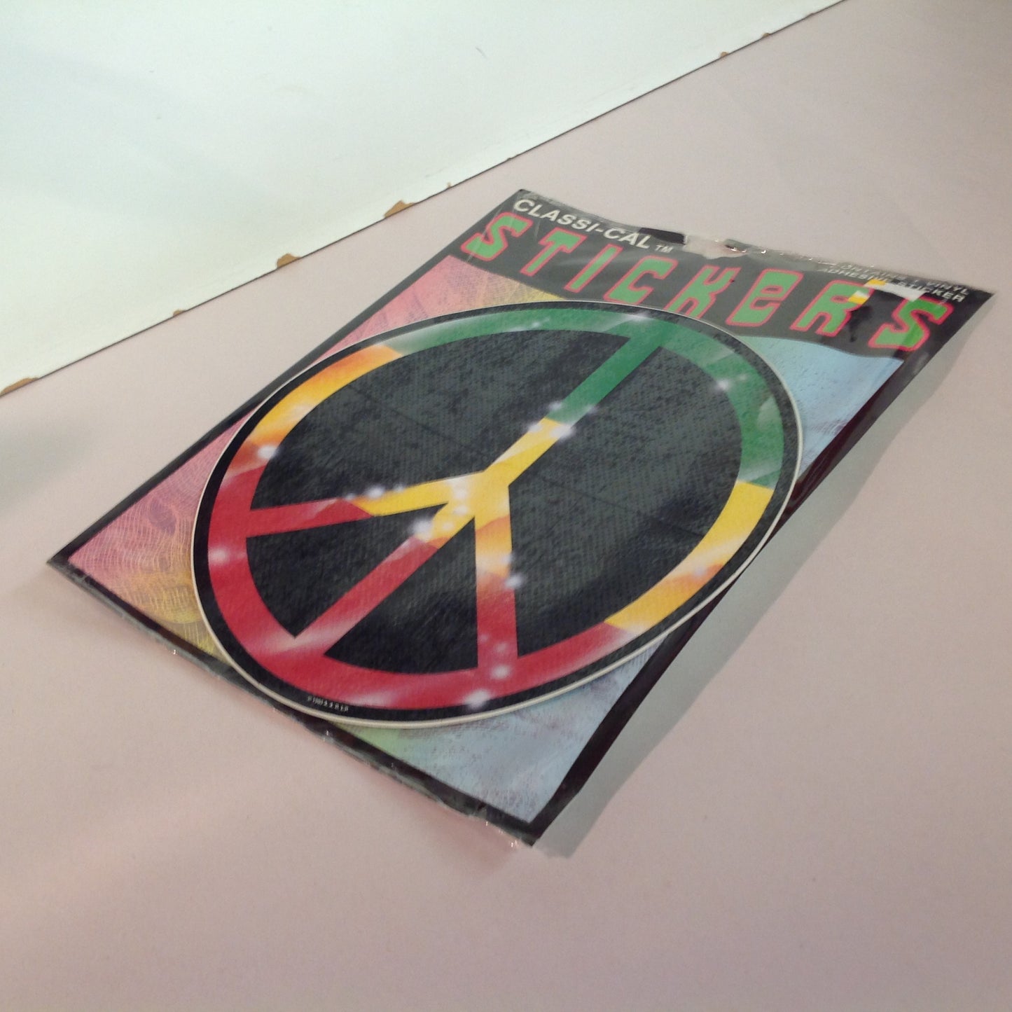 Vintage 1990's NOS Classi-Cal Vinyl Adhesive Sticker Rastafarian Peace Symbol