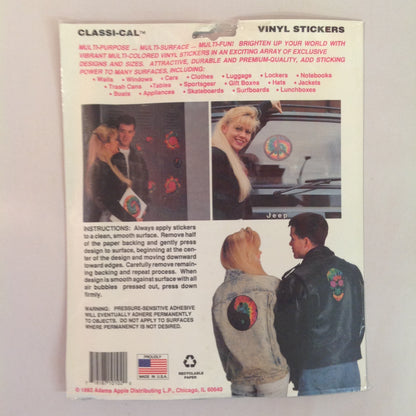 Vintage 1990's NOS Classi-Cal Vinyl Adhesive Sticker Rastafarian Peace Symbol