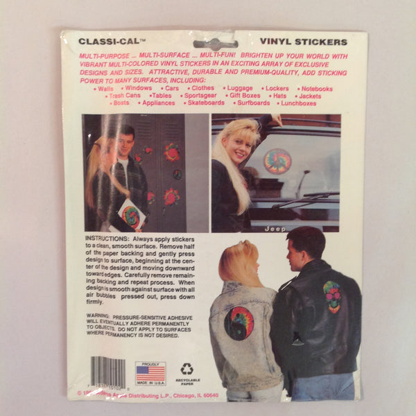 Vintage 1990's NOS Classi-Cal Vinyl Adhesive Sticker Red Eyed Skull Pile Trio