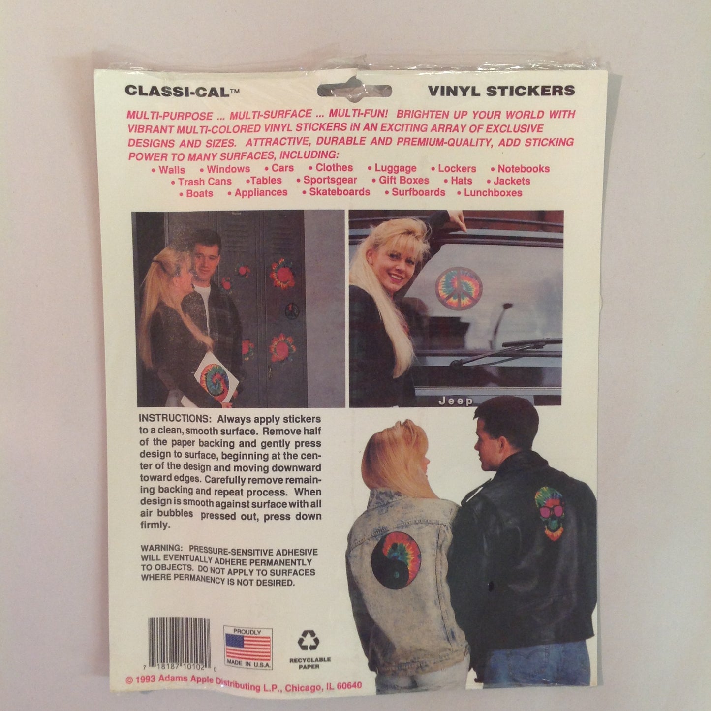 Vintage 1990's NOS Classi-Cal Vinyl Adhesive Sticker Red Skull Eyepatch Crossbones Police Cap