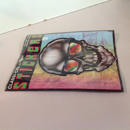 Vintage 1990's NOS Classi-Cal Vinyl Adhesive Sticker Skull Tie Dye Shades Reflection