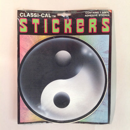 Vintage 1990's NOS Classi-Cal Vinyl Adhesive Sticker Yin Yang Tao Circle Balance