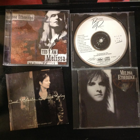 5 Disc SET BARGAIN CDs Sheryl Crow Melissa Etheridge Sarah McLachlan Bonnie Raitt Women Female Chick Rock Pop Soul Alternative