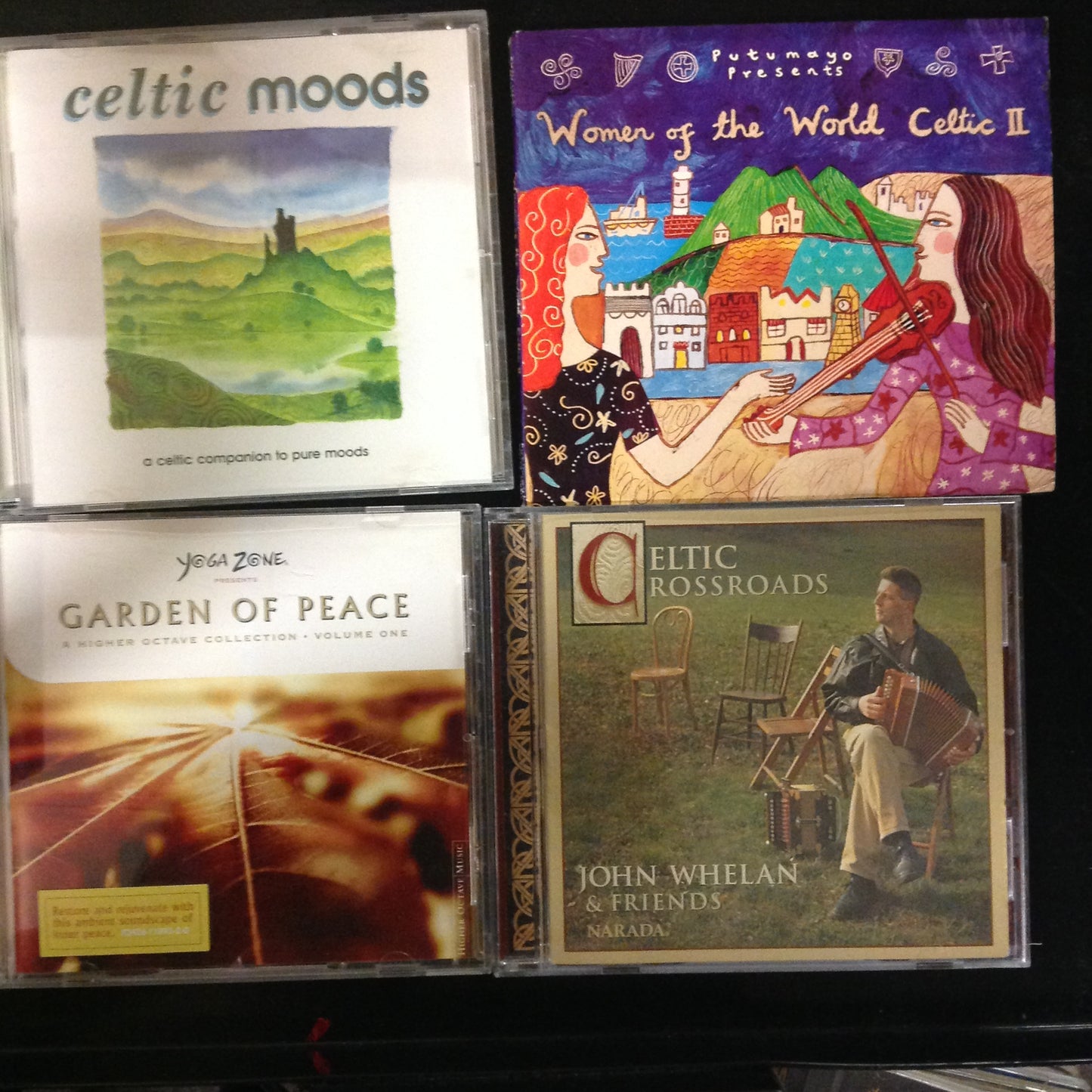 4 Disc SET BARGAIN CDs Celtic Irish Scottish Moods Women WORLD Crossroads yoga Garden of Peace Instrumental