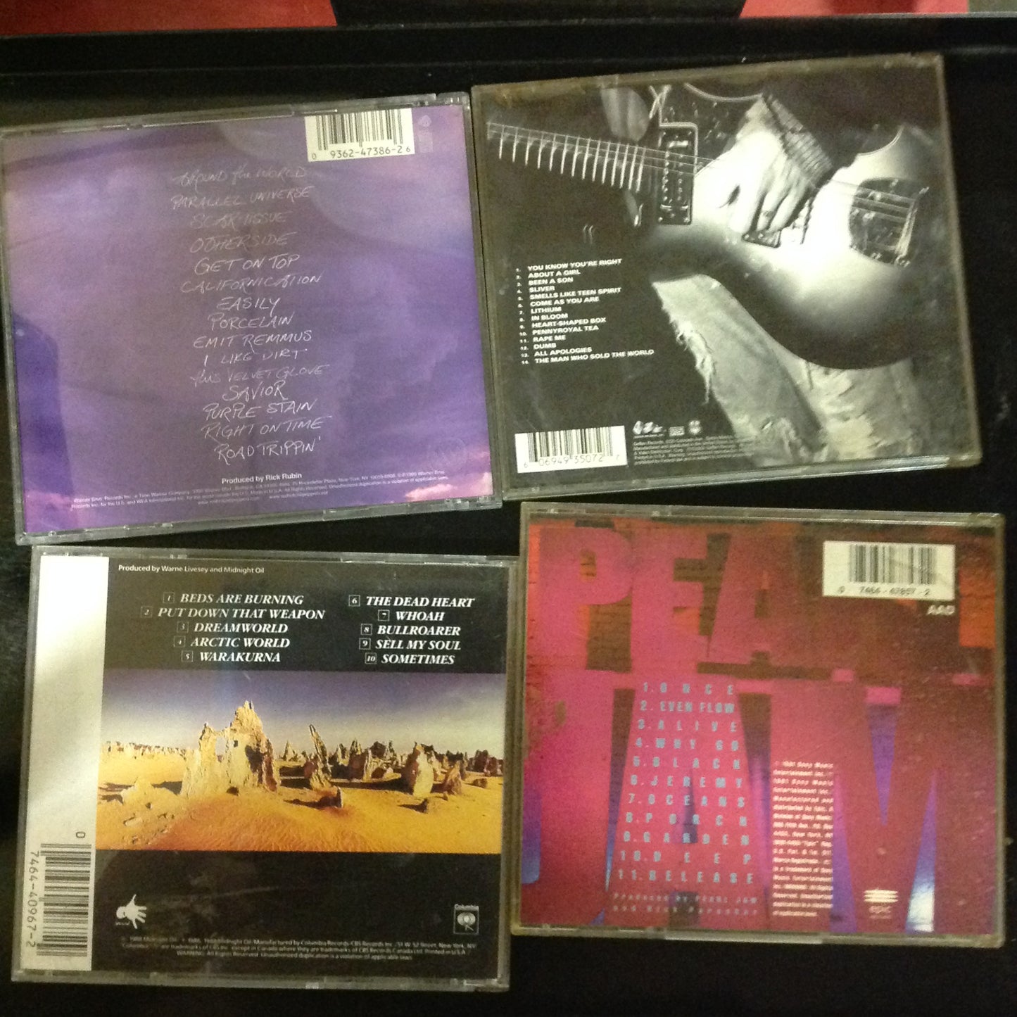 4 Disc SET BARGAIN CDs alternative rock grunge RHCP Red Hot Chili Peppers Nirvana Pearl Jam Midnight Oil