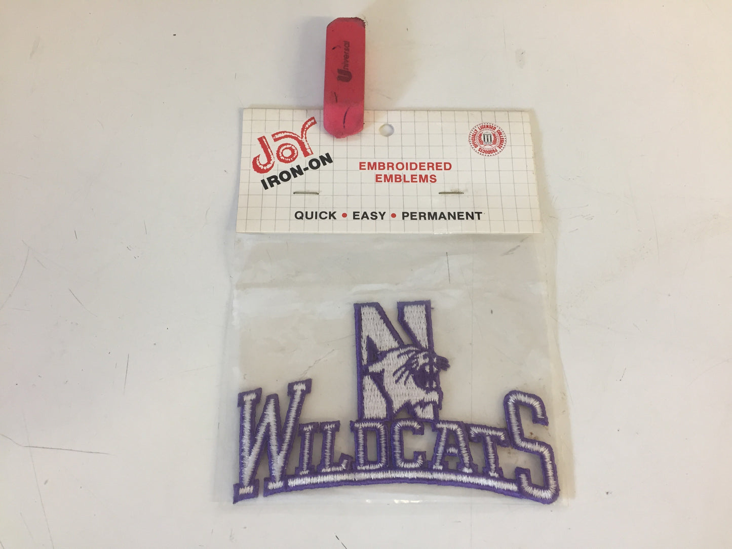 Vintage NOS 1990's Northwestern Wildcats Illinois University Iron-On Embroidered Emblems Patch