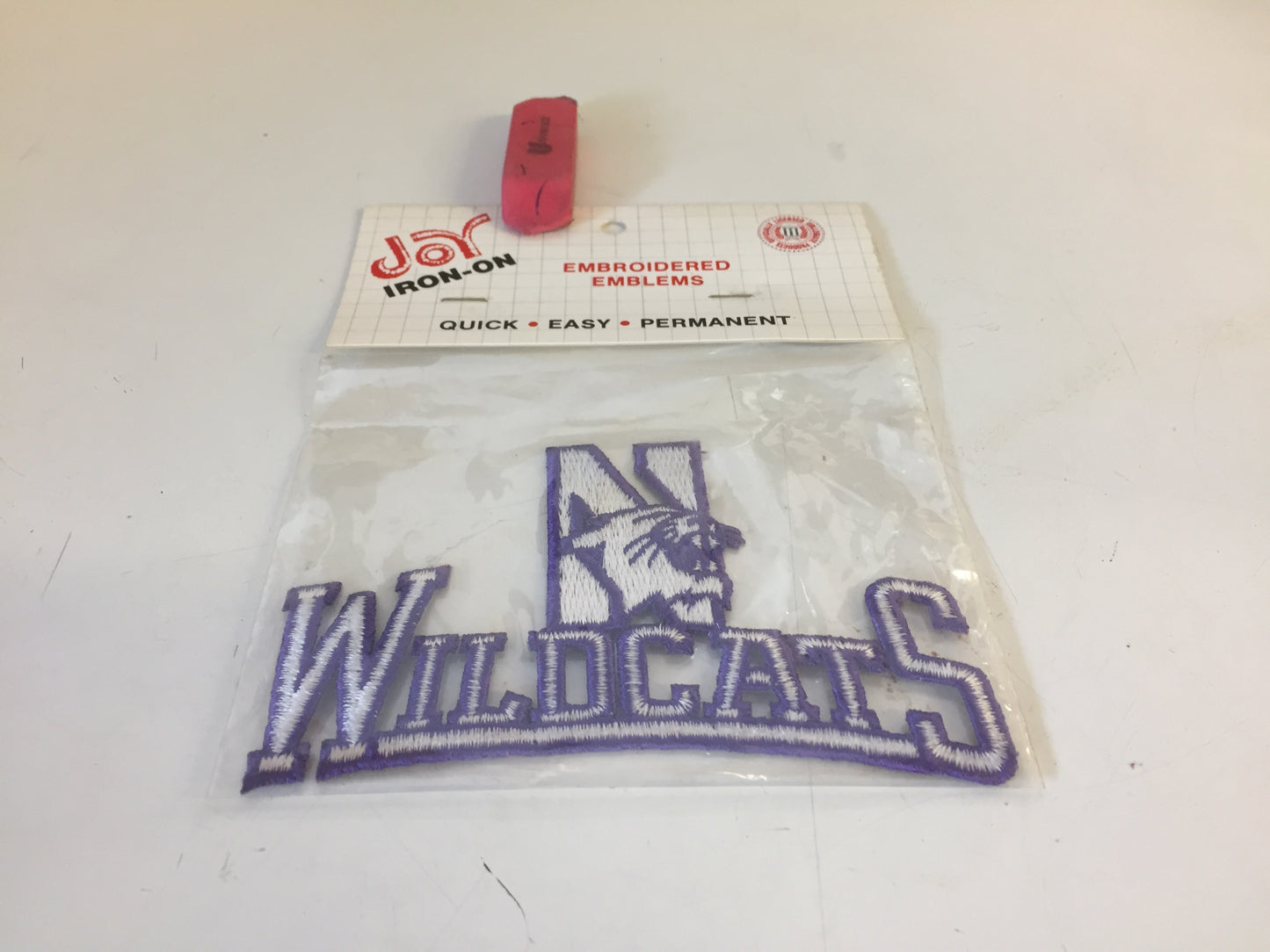 Vintage NOS 1990's Northwestern Wildcats Illinois University Iron-On Embroidered Emblems Patch