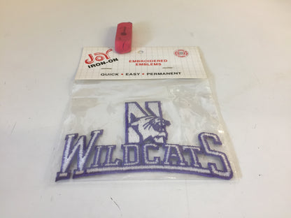 Vintage NOS 1990's Northwestern Wildcats Illinois University Iron-On Embroidered Emblems Patch