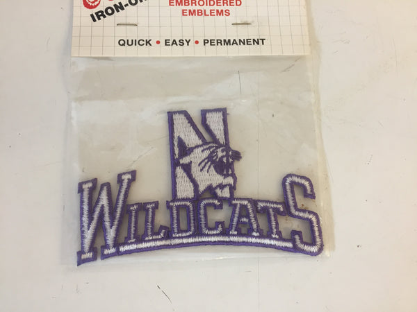Vintage NOS 1990's Northwestern Wildcats Illinois University Iron-On Embroidered Emblems Patch