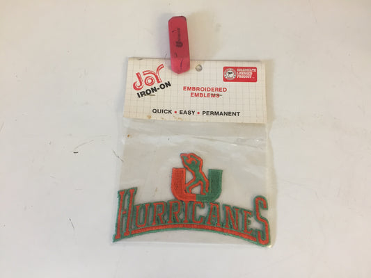 Vintage NOS 1990's University Of Miami Hurricanes Iron-On Embroidered Emblems Patch by JOY Iron-on's Florida