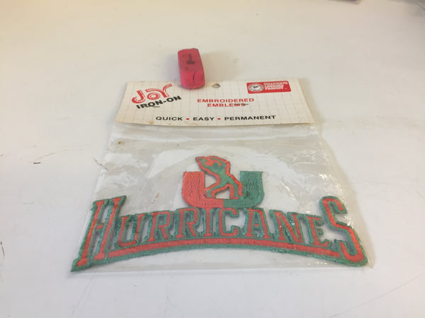 Vintage NOS 1990's University Of Miami Hurricanes Iron-On Embroidered Emblems Patch by JOY Iron-on's Florida